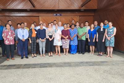 PRIF partners, CROP agencies and regional bodies at the resilient infrastructure and 2050 Strategy dialogue at the Pacific island Secretariat