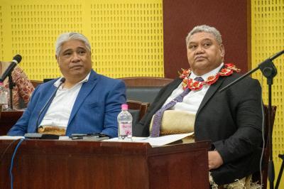 PRIF WEEK 2023 - Tonga hub, Hon Seventeen Toumou'a, Minister of Infrastructure and Sam Vea, President of Tonga Chamber of Commerce